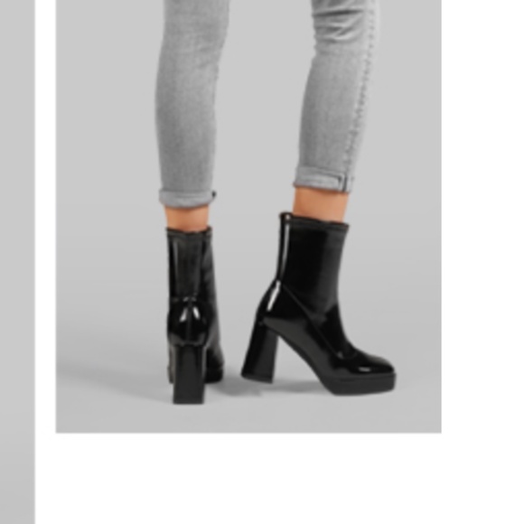 NEW Sexrosly GO GO Boots Platform Boots Square Toe Block Patent Leather Size 8.5 - Picture 2 of 9